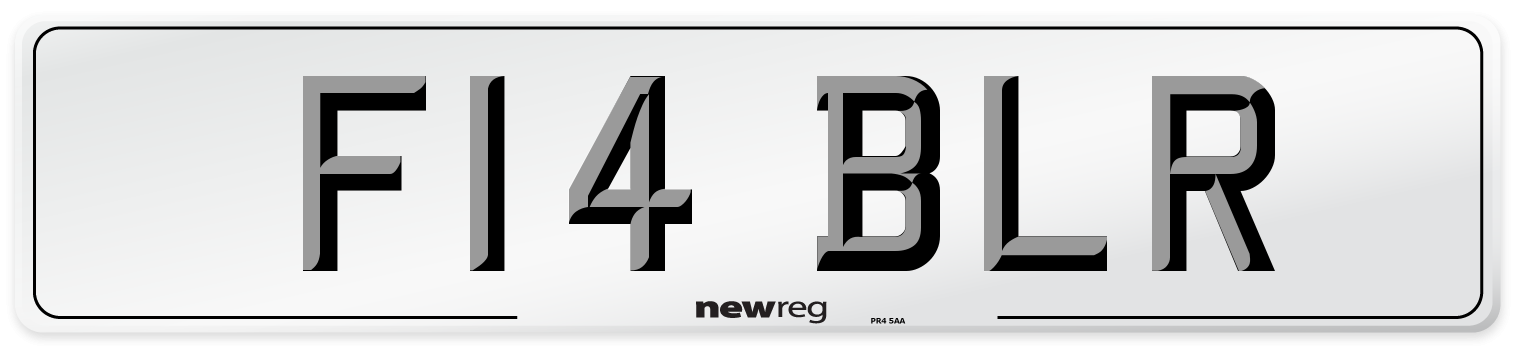 F14 BLR Number Plate from New Reg